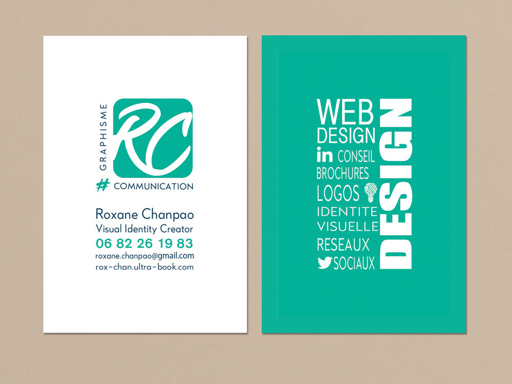 Carte de visite roxane chanpao graphiste à Tours